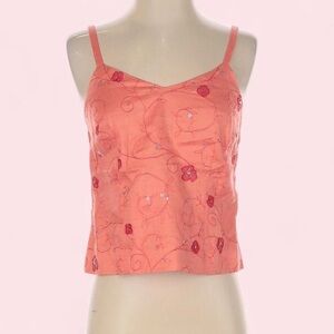 Vintage Ann Taylor peach embroidered top